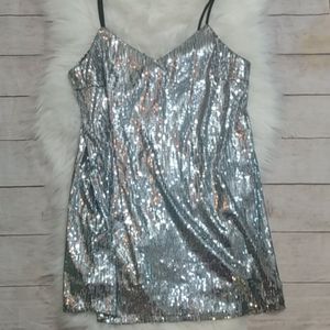 wild fable Silver Sequin Mini Dress